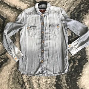 7 for all mankind gray ombré jean shirt/jacket